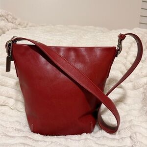 Red Vintage Coach Legacy Soho Bucket Bag #9186